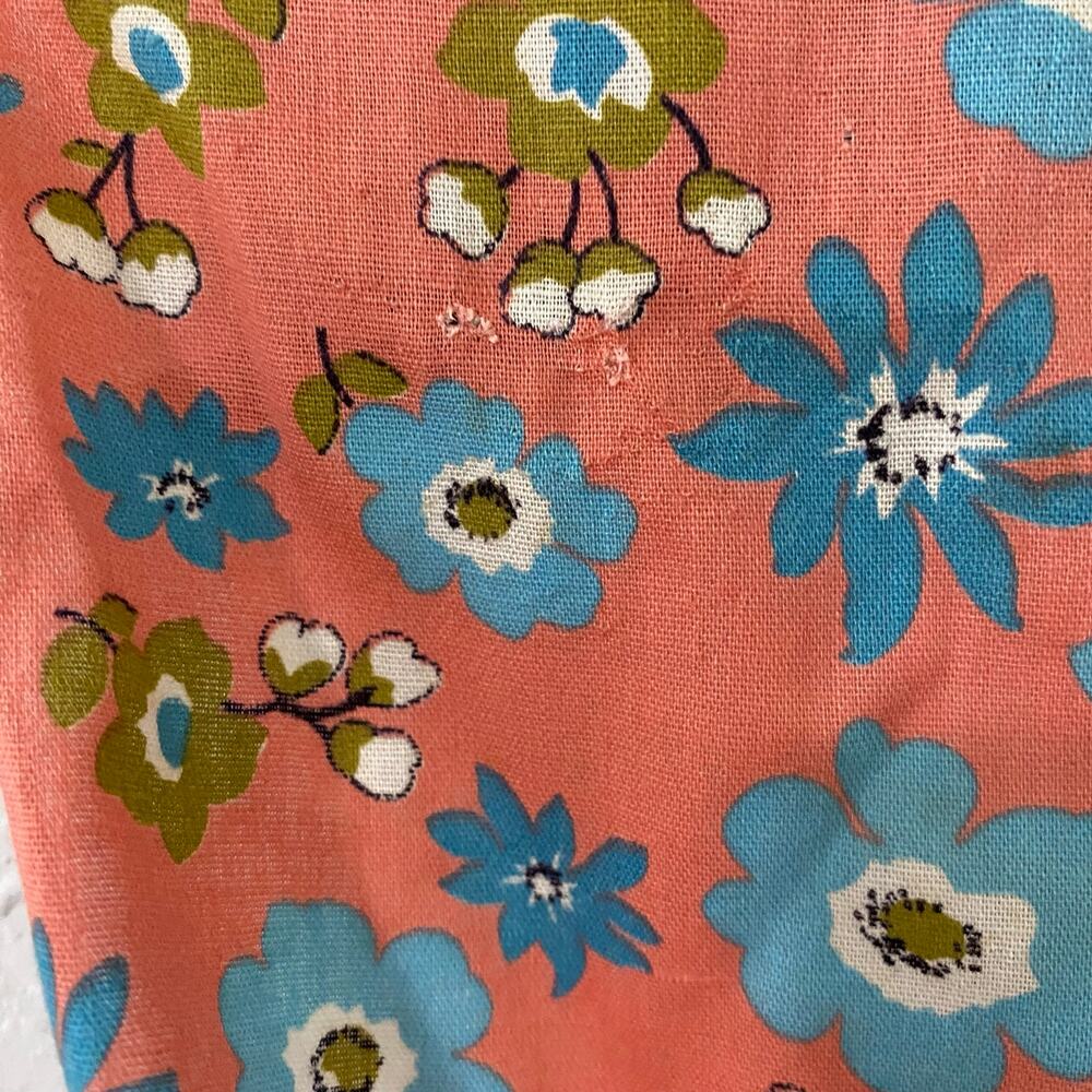 Vintage 60s 70s Floral Apron Smock Handmade Cottagecore Diner - Picture 3 of 6